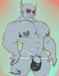  2018 abs anthro arm_hair armpit_hair biceps big_muscles big_nipples biped black_clothing black_underwear body_hair bulge chest_hair clothed clothing digital_media_(artwork) ear_piercing enoch_kersey fangs front_view gauged_ear green_eyes grey_nipples grey_penis grey_skin hairy hi_res humanoid jockstrap looking_at_viewer male marlon.cores muscular muscular_male nipples orc pecs penis penis_base piercing pointy_ears portrait signature simple_background solo standing three-quarter_portrait topless underwear vein veiny_penis 