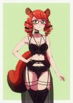  animal_humanoid casimira_(orannis0) clothing eyewear female flou glasses hi_res humanoid lingerie mammal rodent rodent_humanoid sciurid sciurid_humanoid solo squirrel_humanoid 