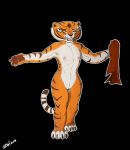  2019 anthro black_background breasts dreamworks felid female front_view fur hi_res kung_fu_panda mammal master_tigress nipples nude pantherine pussy signature simple_background solo standing stripes tiger zafara_(artist) 
