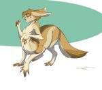  2017 5_fingers arm_tuft brown_fur brown_hair canid canid_taur canine canine_taur chest_tuft claws digital_media_(artwork) dipstick_fingers enothar fennec fennec_taur fluffy fluffy_tail fox fox_taur fur hair hi_res humanoid_face inner_ear_fluff mammal multicolored_fur nude red_eyes signature simple_background solo tan_fur taur tuft white_fur 