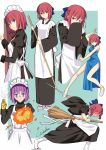  android apron blue_eyes broom highres hisui kohaku maid mecha_hisui melty_blood pink_hair tsukihime yellow_eyes 