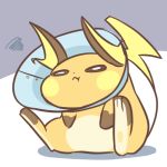  1:1 2019 cone_of_shame low_res nintendo pok&eacute;mon pok&eacute;mon_(species) raichu rairai-no26-chu solo video_games 