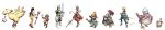  absurdres adelbert_steiner ass black_hair blonde_hair blue_eyes bodysuit breasts brown_eyes chocobo choker cleavage closed_mouth commentary_request earrings eiko_carol final_fantasy final_fantasy_ix freija_crescent garnet_til_alexandros_xvii gloves highres jewelry long_hair long_image looking_at_viewer low-tied_long_hair medium_breasts moogle multiple_boys multiple_girls orange_bodysuit quina_quen salamander_coral short_hair simple_background smile staff sword tail vivi_ornitier weapon white_background wide_image zidane_tribal 