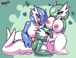  2019 balls big_breasts breasts butt dickgirl dickgirl/dickgirl erection gardevoir group group_sex humanoid_penis intersex intersex/intersex neayix nintendo nipples oral orange_eyes penis pok&eacute;mon pok&eacute;mon_(species) red_eyes sex simple_background video_games 