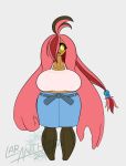  2019 alternate_species anthro big_breasts breasts clothed clothing female flora_fauna front_view gourgeist hair hi_res huge_breasts latiar m&eacute;lanie_mortros&eacute; nintendo open_mouth pink_hair plant pok&eacute;mon pok&eacute;mon_(species) pok&eacute;morph simple_background solo standing video_games yellow_eyes 