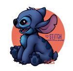  &lt;3 2016 4_toes alien back_markings black_claws black_nose blue_fur blue_pawpads blush brown_eyes character_name chest_tuft claws digital_drawing_(artwork) digital_media_(artwork) disney experiment_(species) fur head_tuft hi_res lilo_and_stitch markings notched_ear occipital_markings open_mouth open_smile pawpads side_view simple_background sitting small_tail smile solo spider999now stitch toes tuft white_background 