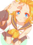  &gt;:t 1girl :t annoyed arm_tattoo bare_shoulders between_legs blonde_hair blue_eyes blush bow brother_and_sister closed_mouth detached_sleeves forehead foreshortening hair_bow hair_ornament hairclip hand_between_legs hand_on_another&#039;s_head headphones headset kagamine_len kagamine_rin leg_warmers looking_at_viewer number_tattoo out_of_frame poking pout puffy_cheeks sailor_collar setora short_hair shorts siblings sitting solo_focus tattoo teasing treble_clef twins v-shaped_eyebrows vocaloid wariza wavy_eyebrows wrist_grab 