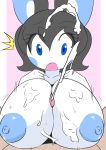  2018 anthro anthrofied areola bailey_(kirbot12) big_breasts biped black_hair blue_areola blue_eyes blue_nipples border breasts cum cum_on_breasts cumshot digital_media_(artwork) duo ejaculation emolga eyelashes fan_character female female_focus first_person_view grey_hair hair hi_res huge_breasts male male/female male_pov mammal motion_lines nintendo nipples open_mouth orgasm penis pink_background pok&eacute;mon pok&eacute;mon_(species) pok&eacute;morph rodent sciurid sex simple_background solo_focus sugaru surprise titfuck video_games white_border 