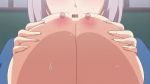  1girl animated animated_gif breasts censored huge_breasts hypnosis kyonyuu_reijou_mc_gakuen mind_control nipples paizuri school_uniform 