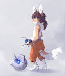  2019 anthro brown_hair chell digital_media_(artwork) female fur hair hi_res machine mammal portal portal_(series) portal_gun reysi robot solo standing tan_fur valve video_games wheatley 