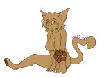  2019 4:3 5_fingers alpha_channel anthro basitin big_breasts breasts casual_nudity chest_tuft convenient_censorship digital_media_(artwork) digitigrade eyebrows eyelashes featureless_breasts female fur hair happy humanoid_hands long_hair looking_at_viewer madelyn_adelaide mammal nude pawpads signature simple_background sitting smile solo spread_legs spreading tan_fur transparent_background tuft twokinds webcomic wolfie-pawz 