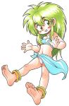  1girl character_request feet green_hair long_hair oyatsu_(mk2) skirt soles solo toes 