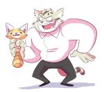  aggressive_retsuko ailurid anthro clothed clothing digital_media_(artwork) felid feline fur hi_res male mammal manumaru pallas&#039;s_cat plum_(artist) red_panda resasuke sanrio 