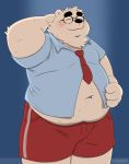  anthro belly kemono male overweight overweight_male pobaro softscone solo 