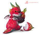  ambiguous_gender cryptid-creations dragon dragonfruit flora_fauna food food_creature fruit grumpy living_fruit plant simple_background solo white_background 
