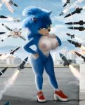  anthro big_breasts bonnypir3 breasts clothing crossgender ear_piercing eulipotyphlan female footwear hedgehog looking_at_viewer mammal nipples nude outside piercing rocket shadman solo sonic_(series) sonic_the_hedgehog tongue tongue_out wide_hips 