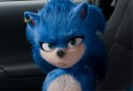  3d_(artwork) black_nose blue_fur car digital_media_(artwork) ear_piercing edit eulipotyphlan frown fur green_eyes hedgehog looking_at_viewer mammal piercing shadman solo sonic_(series) sonic_the_hedgehog vehicle white_fur 