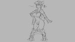  16:9 2018 anthro big_breasts blush breasts cervid changeling_tale clothing female gender_symbol grey_background hair hand_on_breast hat headgear headwear jeans malcolm_(changeling_tale) mammal monochrome navel nipples open_mouth pants pussy short_hair simple_background solo surprise symbol teats torn_clothing transformation watsup wide_hipes ♀ 