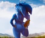  anthro big_butt boots butt clothing ear_piercing edit eulipotyphlan footwear hedgehog mammal nude outside piercing shadman solo sonic_(series) sonic_the_hedgehog wide_hips 