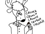  bad_art candy candy_bar cervid chocolate colorless fan_character food invalid_tag male mammal monochrome ms_paint 