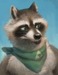  2019 anthro black_nose blue_background cariboops hi_res male mammal procyonid raccoon simple_background solo 