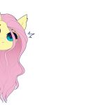  1:1 2019 absurd_res blue_eyes equid equine evehly fluttershy_(mlp) friendship_is_magic hair hi_res mammal my_little_pony negative_space pink_hair simple_background slit_pupils white_background 