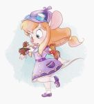  2019 black_nose blue_eyes blush bottomless brown_fur chip_&#039;n_dale_rescue_rangers chip_(disney) chipmunk clothed clothing dale_(disney) disney dress eyelashes eyewear fedora female footwear fur gadget_hackwrench goggles goggles_on_head ground_squirrel group hair hat hawaiian_shirt headgear headwear hi_res jacket kurokuma824 larger_female male mammal mouse murid murine open_mouth open_smile orange_hair pink_nose purple_clothing purple_footwear purple_shoes rodent sciurid shirt shoes simple_background size_difference smaller_male smile topwear white_background 