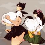 2girls animated animated_gif bouncing_breasts breasts futanari hataraki_ari multiple_girls nipples penis 