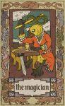  anthro avian bird card clothed clothing cloud english_text feathers fortune_telling melee_weapon musorok open_mouth sword talons tarot tarot_card text tongue weapon yellow_feathers 