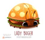  arthropod beetle burger cryptid-creations food food_creature insect ladybug solo 