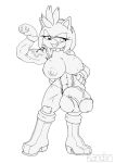  abs amy_rose anthro balls belly big_breasts black_and_white breasts dickgirl eulipotyphlan flexing hedgehog hi_res humanoid_penis intersex kandlin mammal monochrome muscular muscular_dickgirl muscular_intersex navel penis simple_background sketch solo sonic_(series) tattoo white_background 