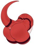  2019 ambiguous_gender anthro anus big_butt butt digimon digimon_(species) guilmon raised_tail rear_view reptile repzzmonster scalie simple_background solo white_background 