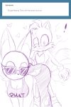  2019 absurd_res anthro breasts butt clothing digital_media_(artwork) eyelashes female fur gloves hi_res miles_prower phat_ass rouge_the_bat senpailove sketch smile sonic_(series) 