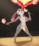  3_toes 4_fingers anklet anthro areola breath_powers clothed clothing disney fire fire_breathing flat_chested full-length_portrait gradient_background hi_res jewelry judy_hopps lagomorph leporid loincloth looking_up mammal navel nipples pelvic_curtain pepipopo pink_areola pink_nipples portrait purple_eyes rabbit simple_background skimpy toes topless zootopia 