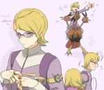  1boy 1girl aria_(pokemon) bird blonde_hair creature creatures_(company) directional_arrow dodrio expressionless game_freak gen_1_pokemon glasses iruzu_(pixiv27236115) joe_(pokemon) long_hair looking_at_viewer multiple_heads multiple_views musical_note nintendo pokemon pokemon_(creature) pokemon_ranger riding riding_pokemon shadow 