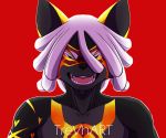  black_fur deity digital_media_(artwork) divinity domestic_cat eyemask felid feline felis fur glistening glowing hair hi_res hybrid invalid_color mammal mask procyonid raccoon white_hair 