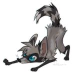  2019 black_nose blue_eyes feral fur grey_fur mammal paws procyonid raccoon simple_background solo standing white_background zenirix 