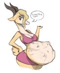  abdominal_bulge antelope anthro belly big_belly big_breasts blonde_hair body_outline bovid breaking_the_fourth_wall breasts carnivorousvixen clothed clothing dialogue disney duo face_imprint female female_pred female_prey gazelle gazelle_(zootopia) grant&#039;s_gazelle hair imprint judy_hopps lagomorph leporid mammal nanger oral_vore rabbit size_difference talking_to_viewer true_antelope vore wide_hips zootopia 