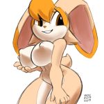  1:1 big_breasts breasts female lagomorph leporid mammal nipples rabbit simple_background smile solo sonic_(series) vanilla_the_rabbit video_games wide_hips xylas 