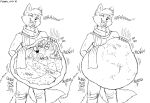  abdominal_bulge anthro belly big_belly big_breasts black_and_white breasts canid canine digestion digital_media_(artwork) domestic_cat duo english_text felid feline felis female female_prey fidchellvore fox ivan_grey_(character) leshana male male/female male_pred mammal monochrome open_mouth oral_vore saliva stomach_acid stomach_noises text vore 