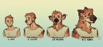  2019 anthro bust_portrait clothing hi_res human human_to_anthro hyaenid invalid_tag lakehounds male mammal pointy_ears portrait reservoirdog_(artist) sequence shirt snout species_transformation spotted_hyena text topwear transformation 