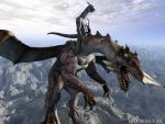  2009 3d_(artwork) 4:3 anthro black_jackal claws daz3d digital_media_(artwork) dragon duo feral horn male scalie 