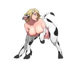  2019 animal_humanoid bovid bovid_humanoid bovine bovine_humanoid breasts cattle confusion emma female holstein_friesian_cattle hooves horn humanoid mammal multi_breast nipples nude scared simple_background solo species_transformation spots standing taus teats transformation udders white_background 
