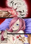  1boy 1girl blue_eyes breasts creampie cum highres nipples one_piece penis pink_hair pussy tagme tears vinsmoke_reiju womb 