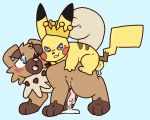  animal_genitalia animal_penis balls canid canine canine_penis crown cum erection feral from_behind_position male male/male mammal nasty-fox nintendo penis perching_position pikachu pok&eacute;mon pok&eacute;mon_(species) rockruff sex video_games 