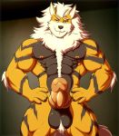  animal_genitalia animal_penis anthro anthrofied arcanine balls canid canine canine_penis erection foreshortening hands_on_hips hi_res knot male mammal muscular muscular_male nintendo nude pecs penis pok&eacute;mon pok&eacute;mon_(species) pok&eacute;morph solo standing tridark video_games 