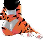  2019 4_toes anthro butt clothing disney felid female fur hair harmond head_out_of_frame mammal necrolepsy pantherine panties pawpads rear_view sitting striped_fur stripes talespin tiger toes underwear 