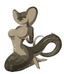  anthro bourbon._(artist) breasts curvaceous featureless_breasts female hi_res kneeling nude reptile scalie simple_background smile snake solo white_background 