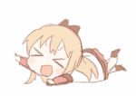  &gt;_&lt; animated animated_gif blonde_hair chibi eyes_closed long_hair lying namori simple_background toshinou_kyouko white_background yuru_yuri 