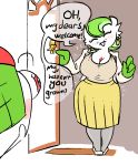  age_difference blush breasts cleavage clothed clothing dialogue duo etcexera female gardevoir grandmother humanoid kirlia nintendo not_furry pok&eacute;mon pok&eacute;mon_(species) video_games 